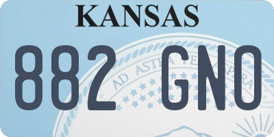 KS license plate 882GNO
