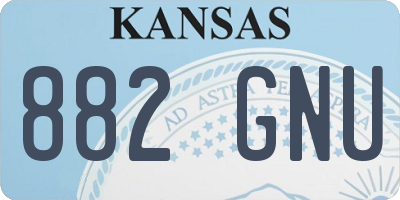 KS license plate 882GNU