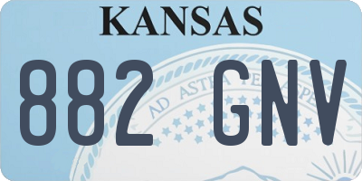 KS license plate 882GNV