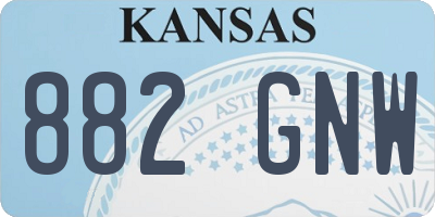 KS license plate 882GNW