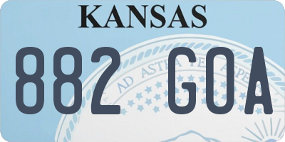 KS license plate 882GOA