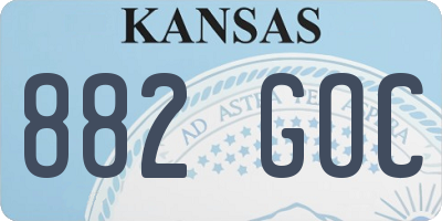 KS license plate 882GOC
