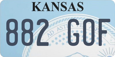 KS license plate 882GOF