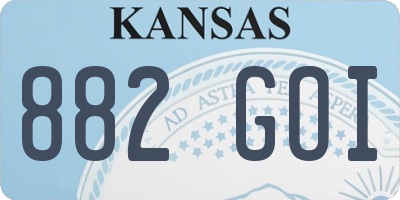 KS license plate 882GOI