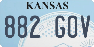 KS license plate 882GOV
