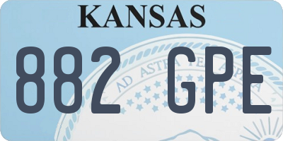 KS license plate 882GPE