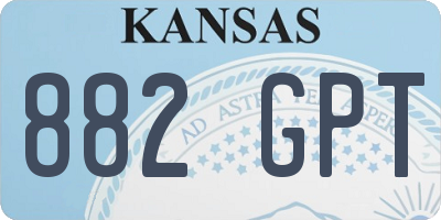 KS license plate 882GPT