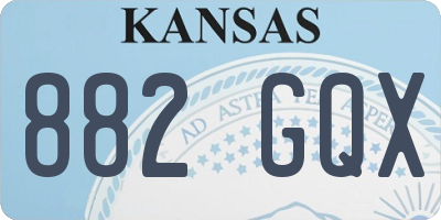 KS license plate 882GQX