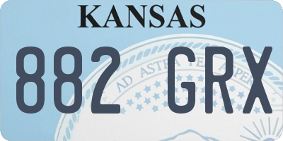 KS license plate 882GRX