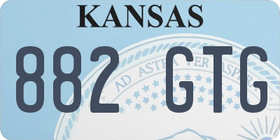 KS license plate 882GTG