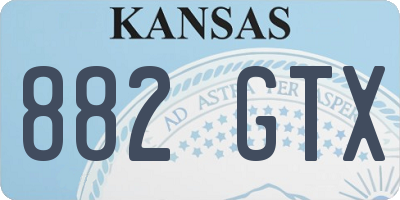 KS license plate 882GTX