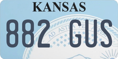 KS license plate 882GUS