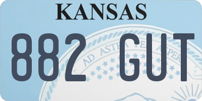 KS license plate 882GUT
