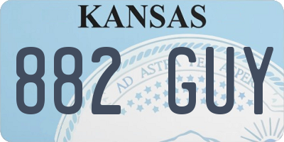 KS license plate 882GUY