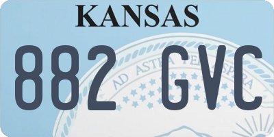 KS license plate 882GVC