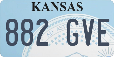 KS license plate 882GVE