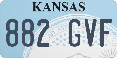 KS license plate 882GVF