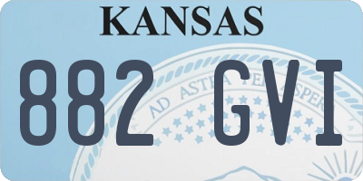 KS license plate 882GVI