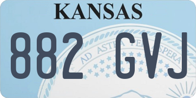 KS license plate 882GVJ