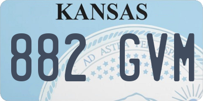 KS license plate 882GVM