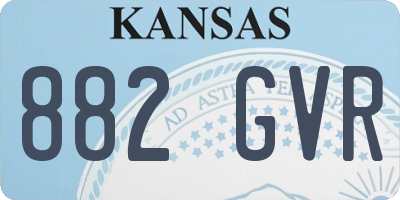 KS license plate 882GVR