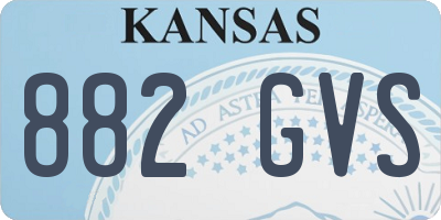 KS license plate 882GVS