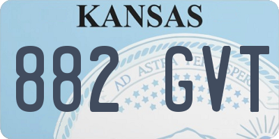 KS license plate 882GVT