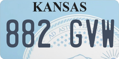 KS license plate 882GVW