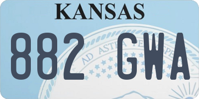 KS license plate 882GWA