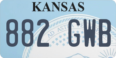 KS license plate 882GWB