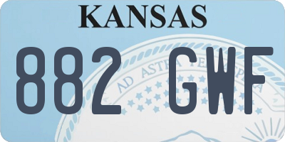 KS license plate 882GWF