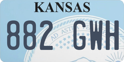 KS license plate 882GWH