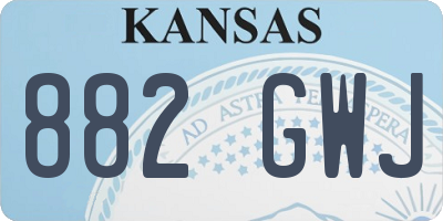 KS license plate 882GWJ