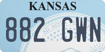 KS license plate 882GWN