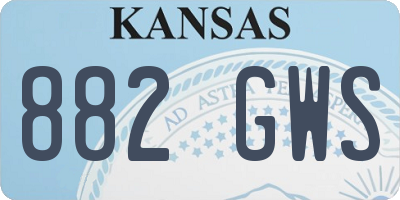 KS license plate 882GWS