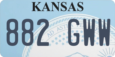 KS license plate 882GWW