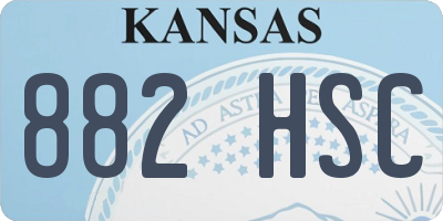 KS license plate 882HSC