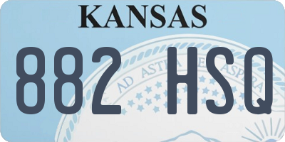 KS license plate 882HSQ