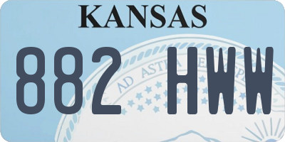 KS license plate 882HWW