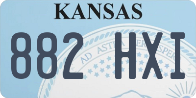 KS license plate 882HXI
