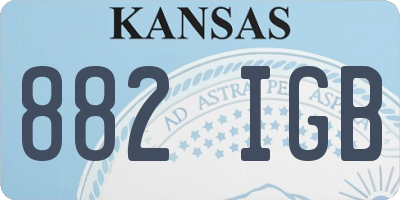 KS license plate 882IGB