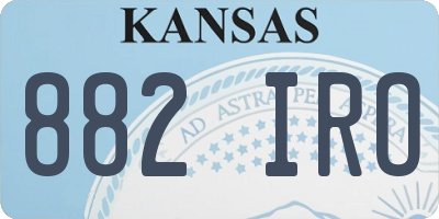 KS license plate 882IRO