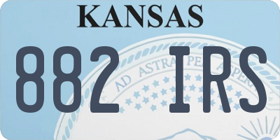 KS license plate 882IRS