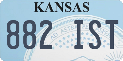 KS license plate 882IST