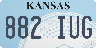 KS license plate 882IUG