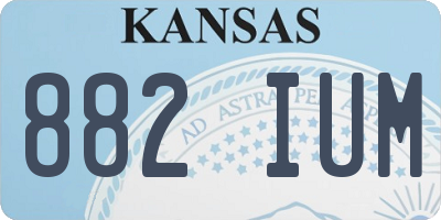 KS license plate 882IUM