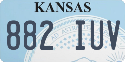 KS license plate 882IUV