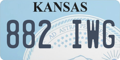 KS license plate 882IWG