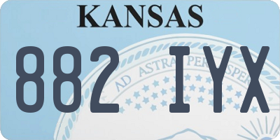 KS license plate 882IYX