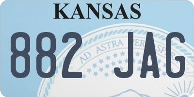 KS license plate 882JAG